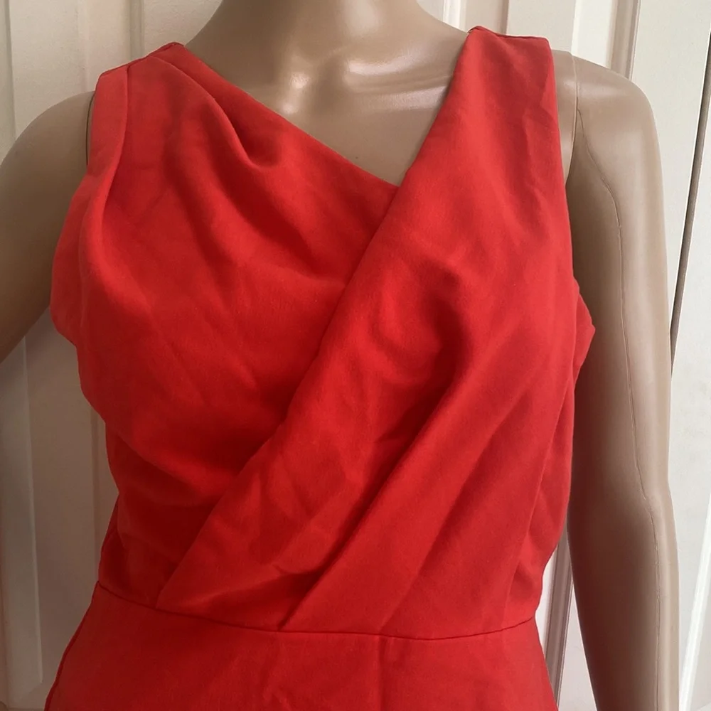 Teeze Me Juniors Size 7 Red/Orange mini Dress. So pretty. Cross Front. Sleeveles - Picture 4 of 12